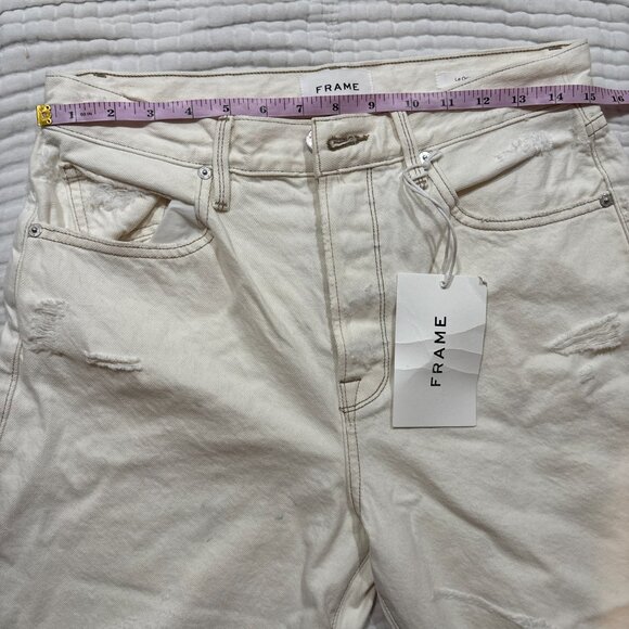 NWT FRAME Le Original Off-White Distressed High Rise Jeans – Women’s 28 - Picture 10 of 14